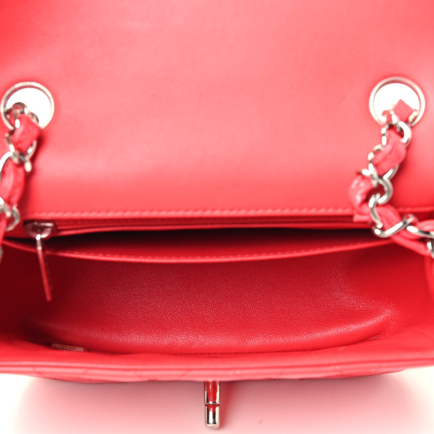 Patent Quilted Mini Square Flap Red