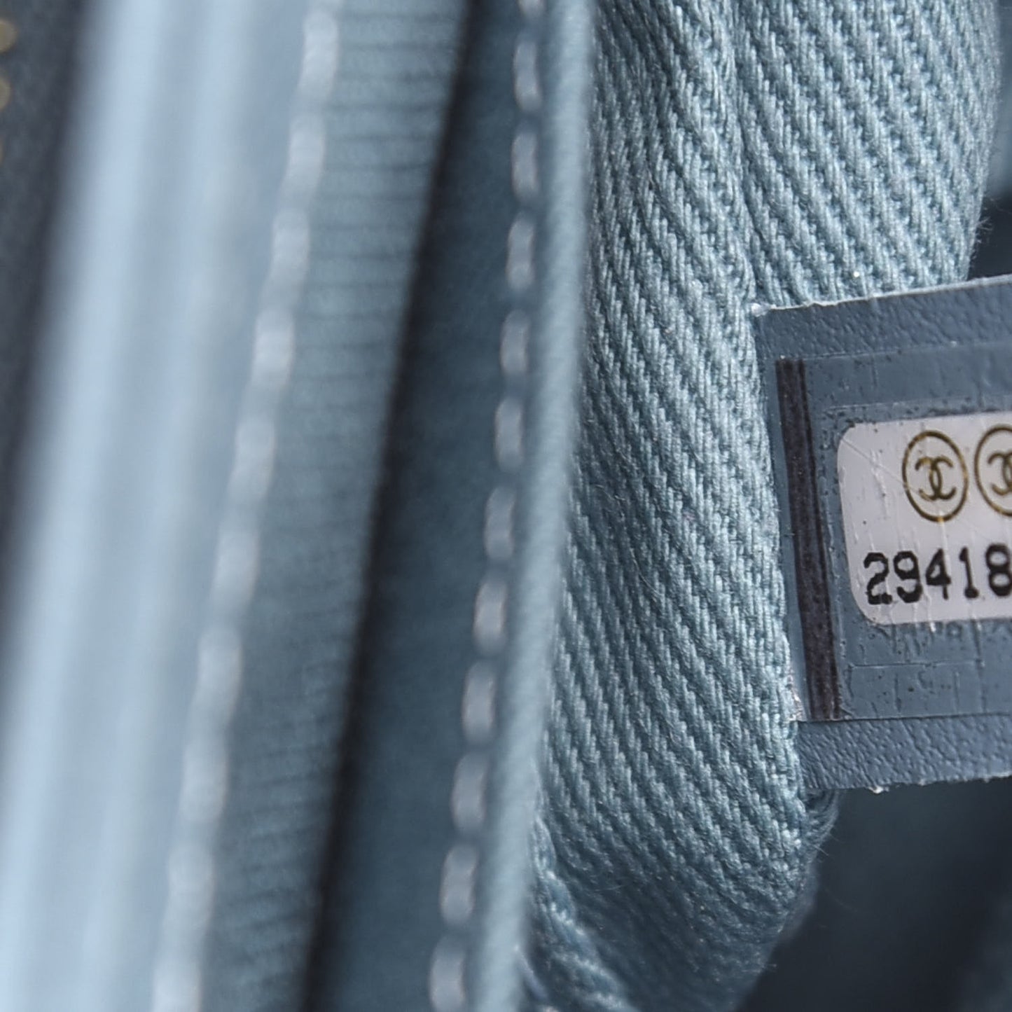 Caviar Quilted Small Business Affinity Flap Light Blue