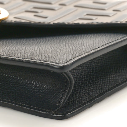 Fendi Vitello Cruise F is Fendi Bi-Color FF 1974 Embossed Medium Envelope Wallet On Chain Black Maya 9 of 10