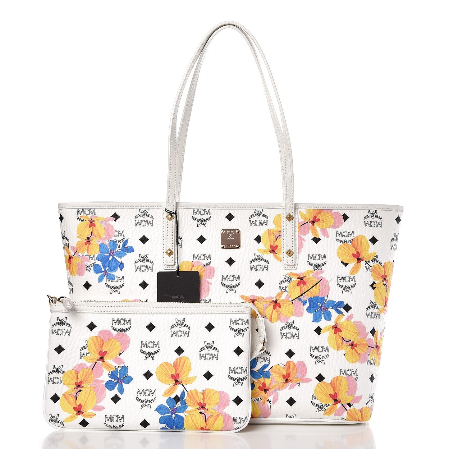 Visetos Floral Print Medium Essential Zip Top Shopper Tote