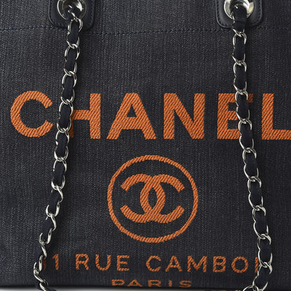Chanel Denim Large Deauville Tote Blue Orange 10 of 10