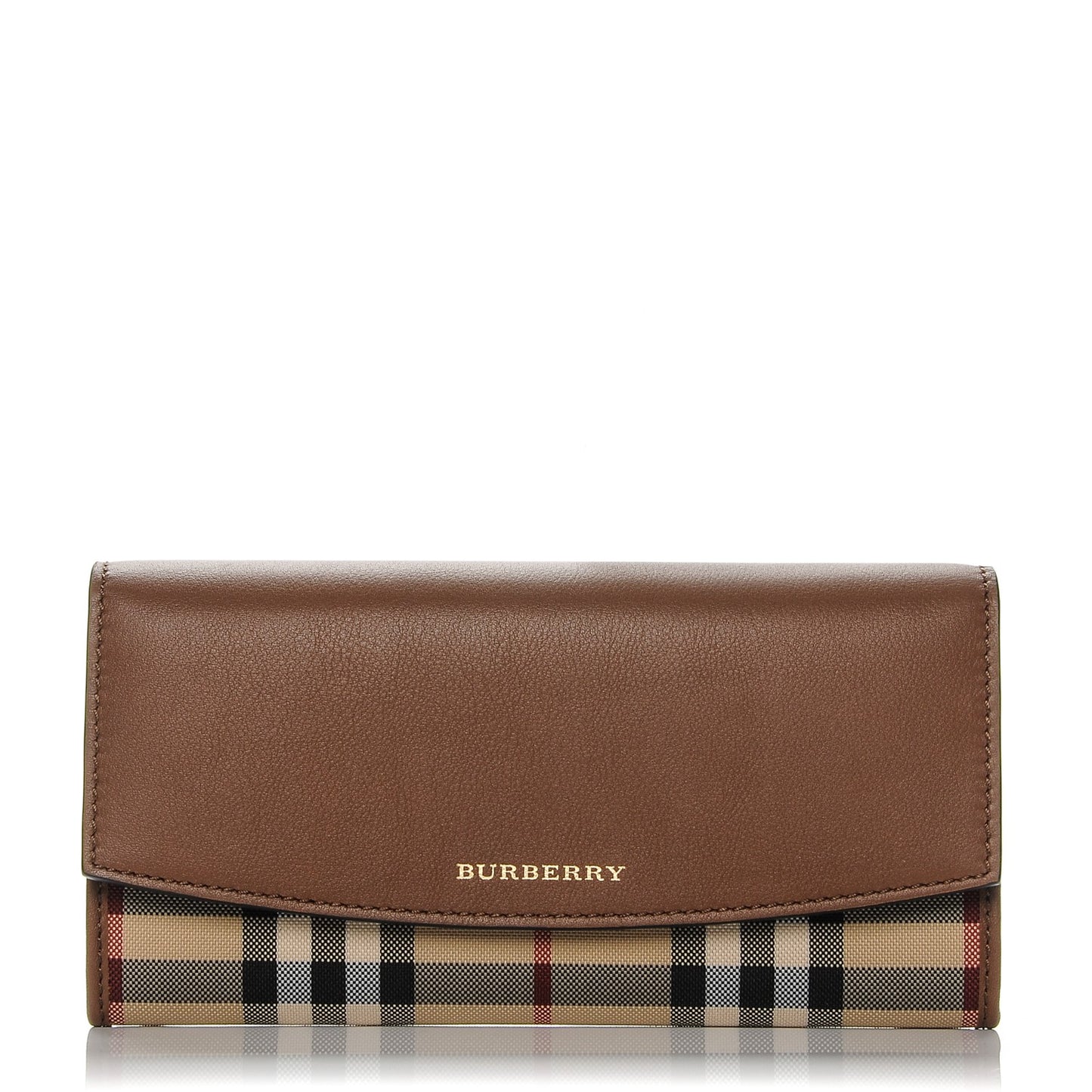 Calfskin Horseferry Check Porter Continental Wallet Tan