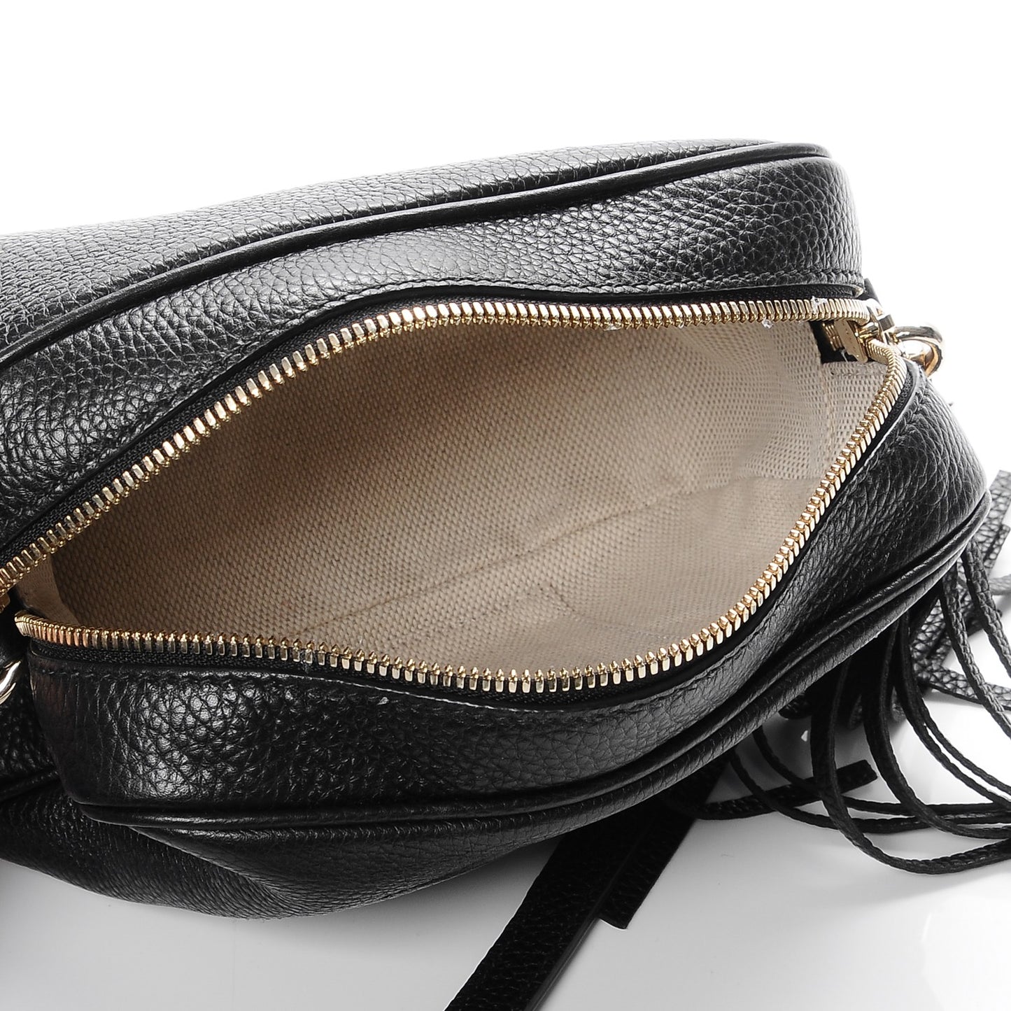 Pebbled Calfskin Small Soho Disco Bag Black