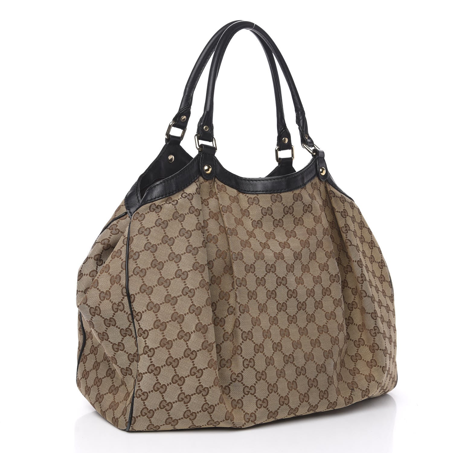 Gucci Monogram Large Sukey Tote Beige Ebony Black 3 of 13