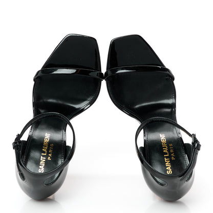 Saint Laurent Patent Calfskin Opyum 110 Sandals 36.5 Black Gold 2 of 10