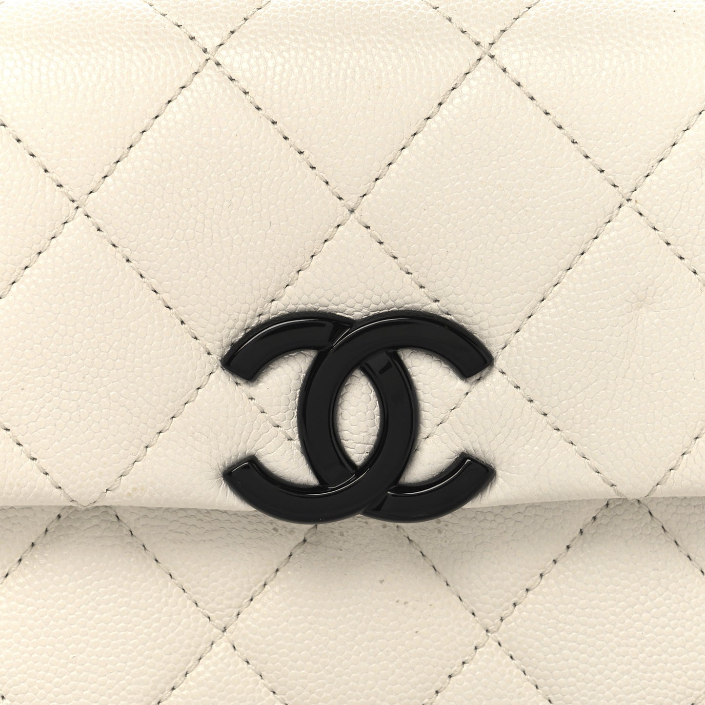 Caviar Quilted My Everything Small Flap White Black