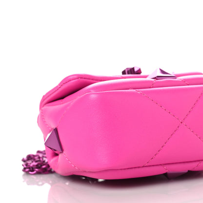 Valentino Garavani Nappa Lacquer Monochrome Mini Roman Stud Shoulder Bag Pink PP 6 of 7