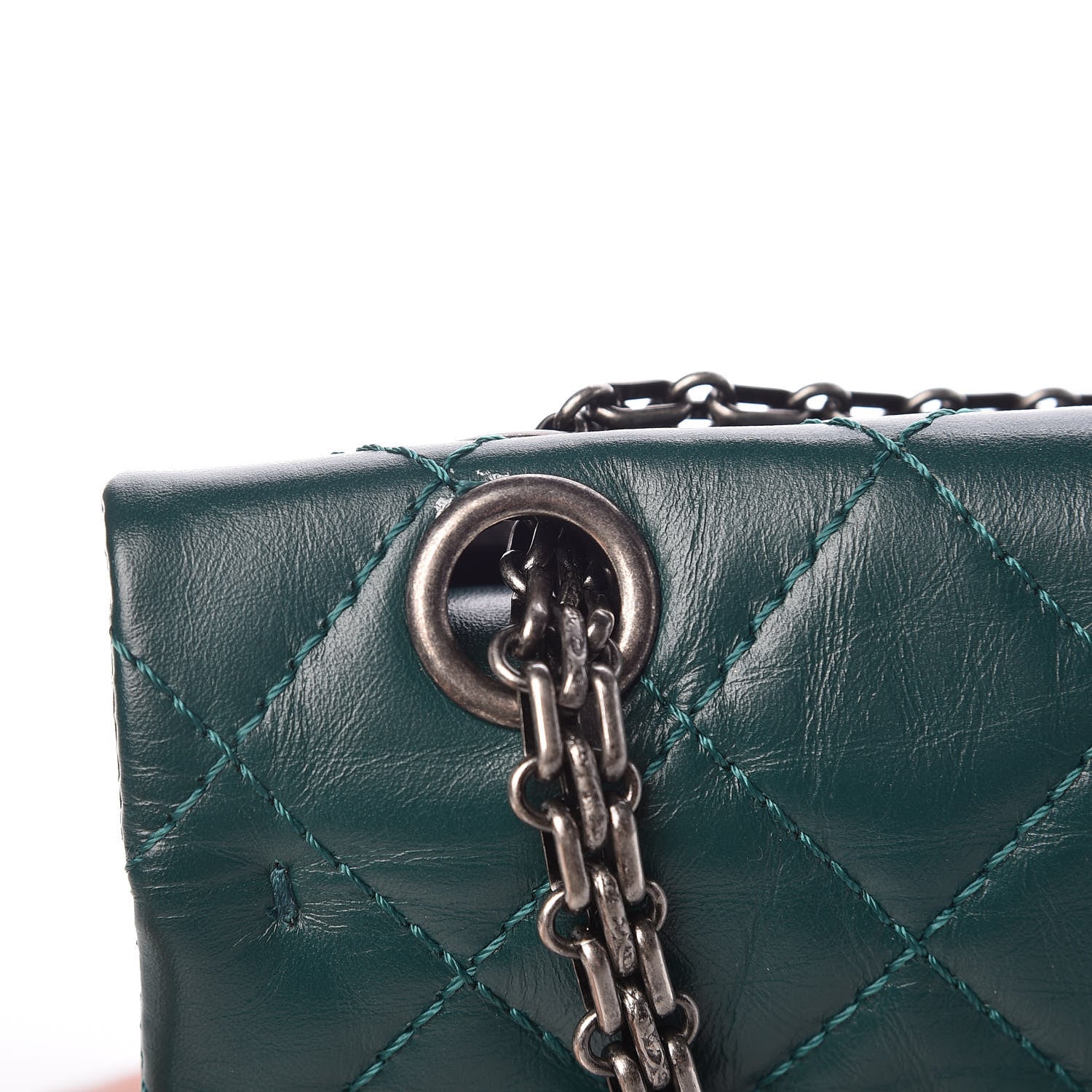 Chanel Aged Calfskin Quilted 2.55 Reissue 226 Flap Green 10 of 13