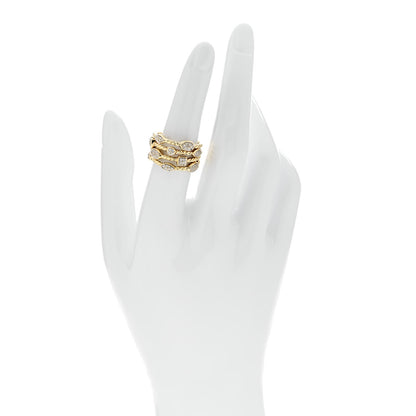 David Yurman 18K Yellow Gold Diamond Four-Row Confetti Ring 53 6.5 2 of 4