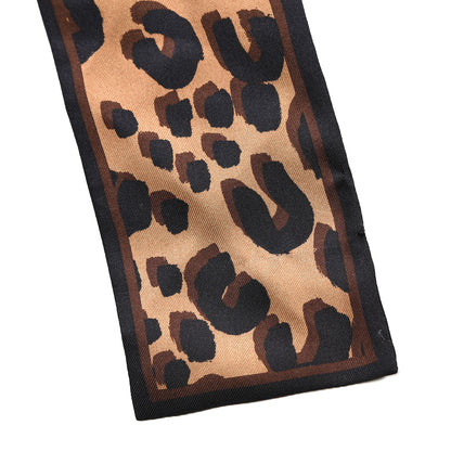 Louis Vuitton Greenland Fox Silk Leopard Bandeau Scarf Marron 3 of 3
