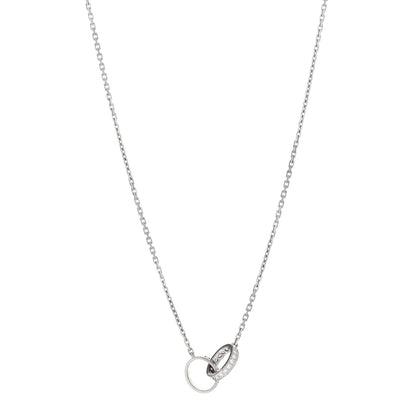 Cartier 18K White Gold Diamond Interlocking LOVE Necklace 1 of 4