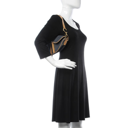 Christian Dior Denim Calfskin Saddle Bag Blue 2 of 8