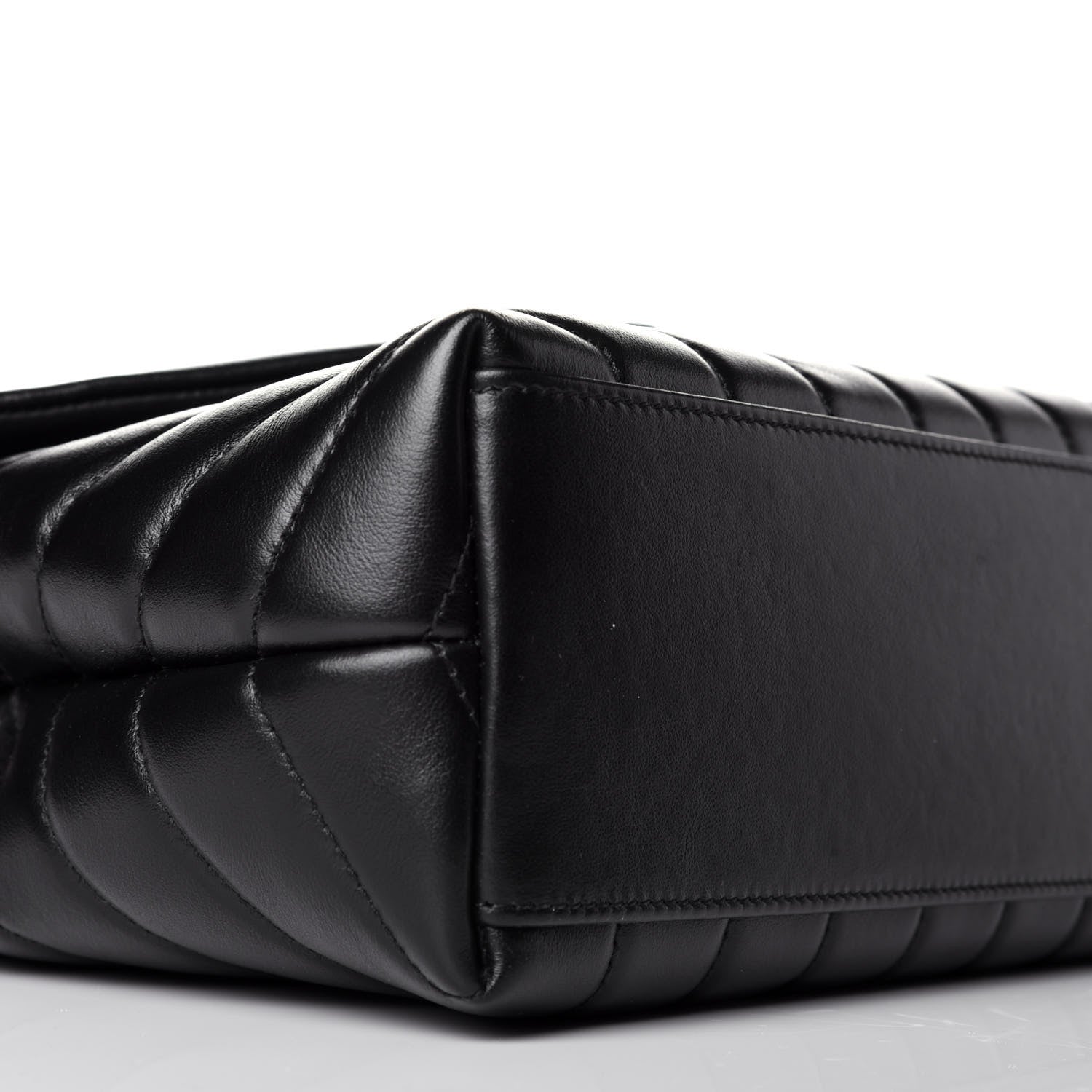 Saint Laurent Calfskin Y Quilted Monogram Small Loulou Chain Satchel Black 8 of 9