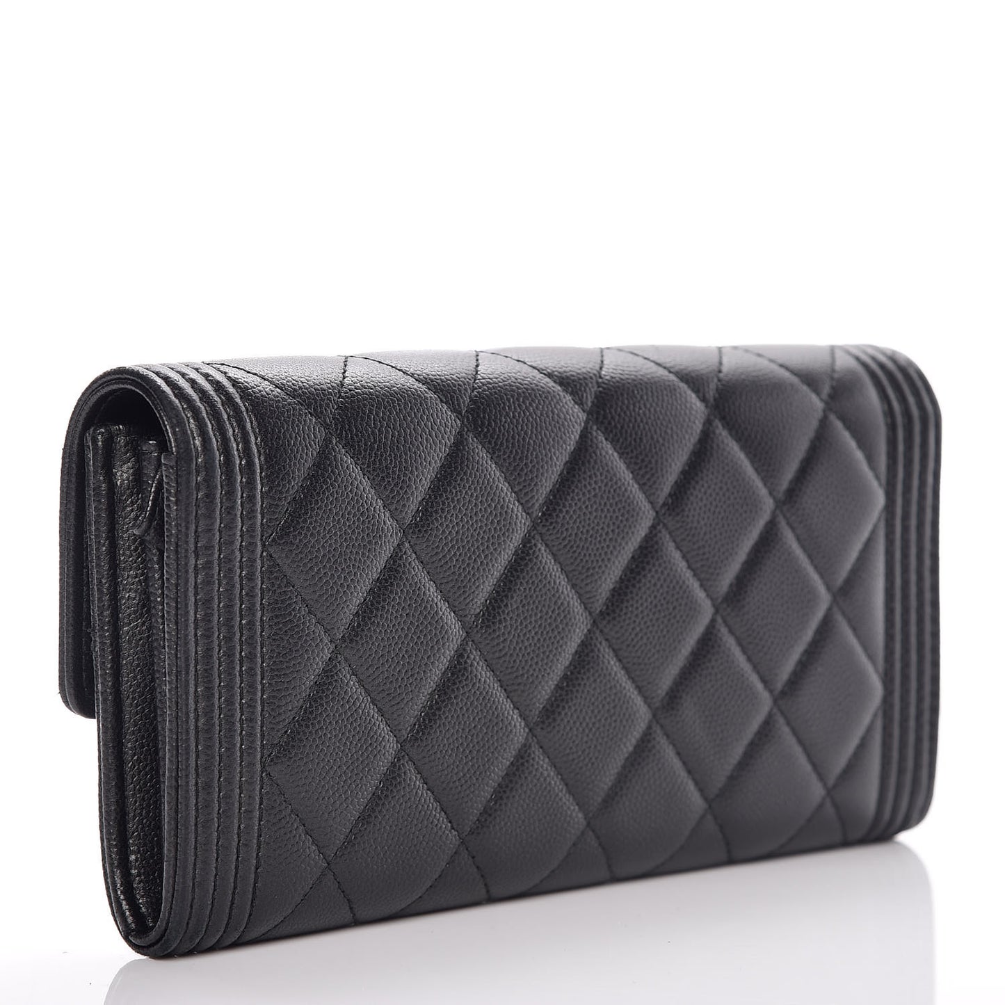 Caviar Quilted Boy Flap Wallet So Black