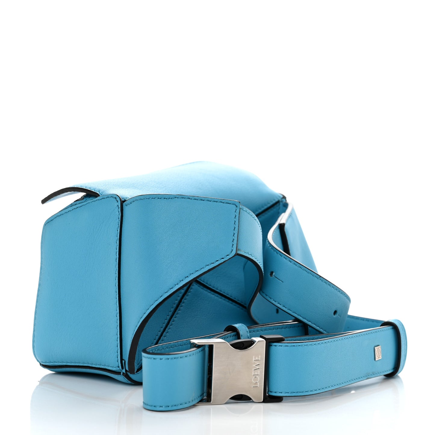 Calfskin Mini Puzzle Bumbag Cyan