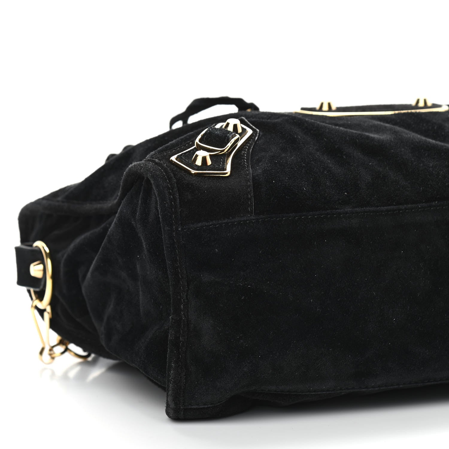 Balenciaga Baby Daim Gold Metallic Edge Hardware City Black 8 of 9