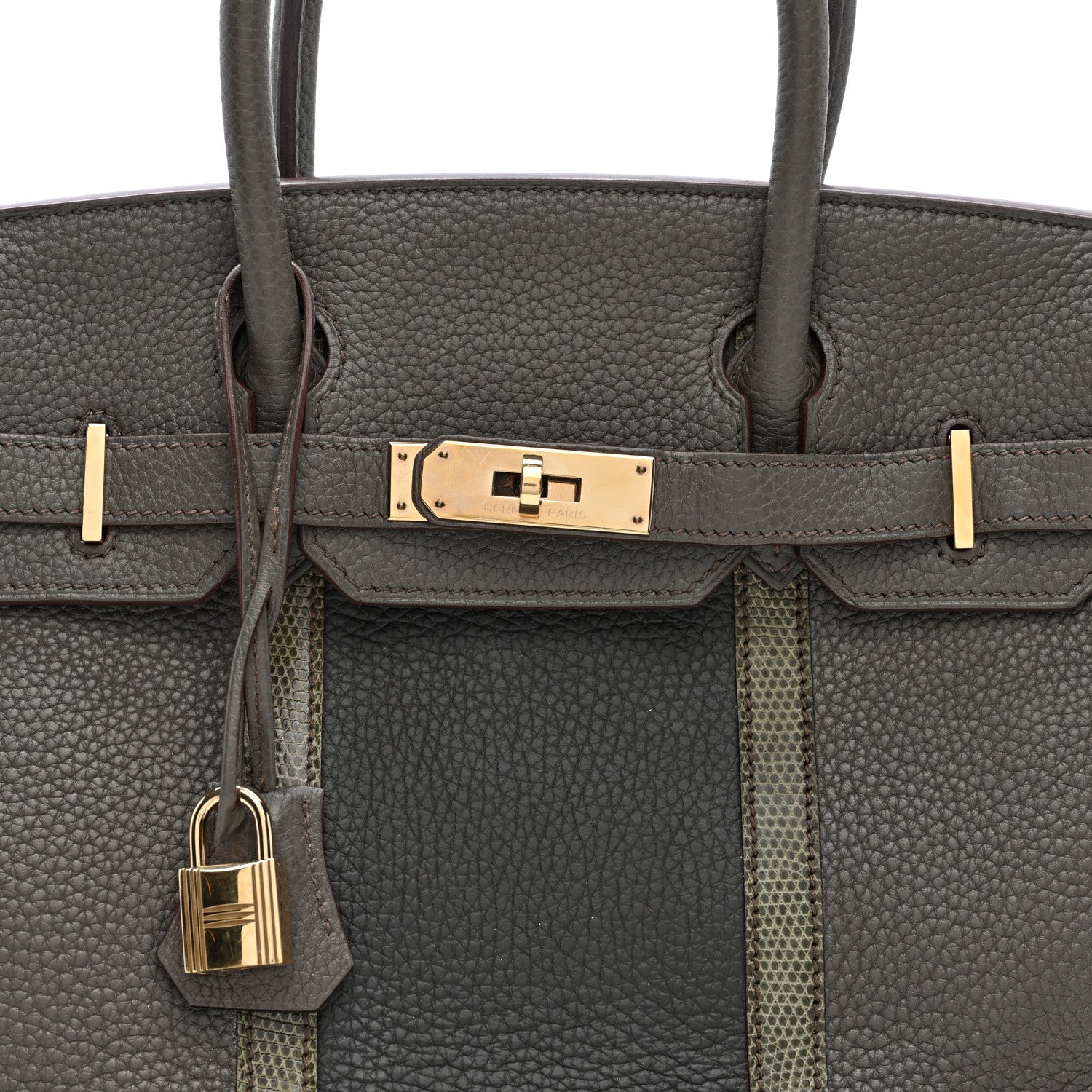 Hermes Taurillon Clemence Lizard Club Birkin 30 Etain Graphite 8 of 10