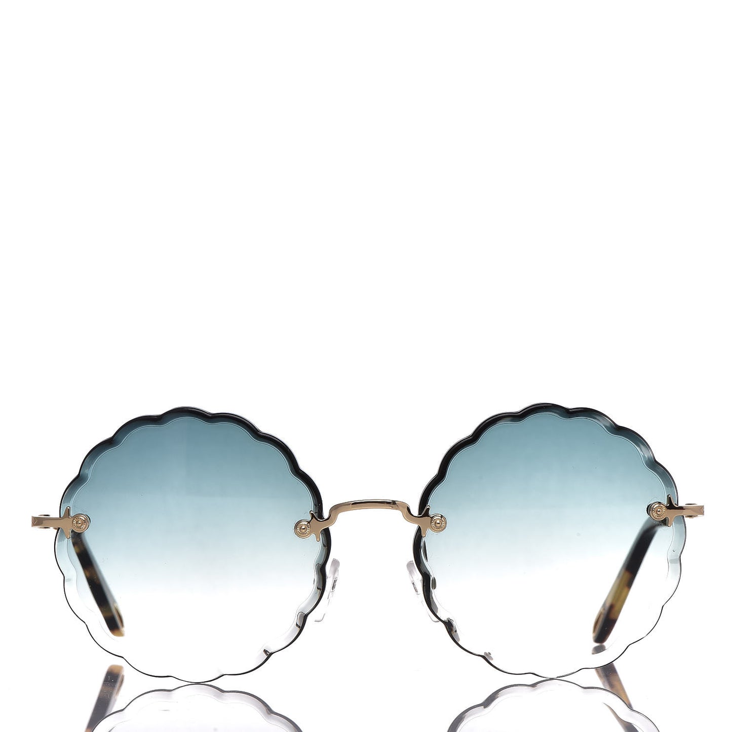 Rosie Bevelled Round Sunglasses CE142S Gold Gradient Blue