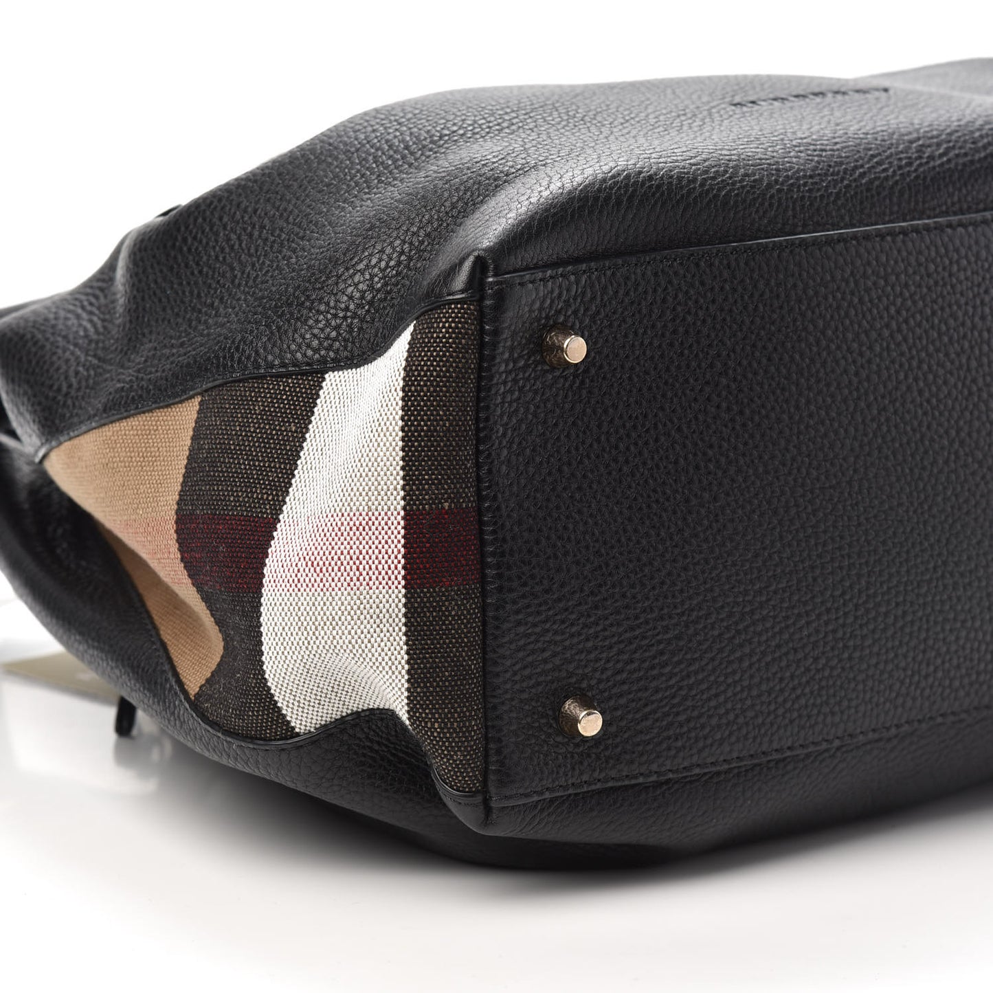 Grainy Calfskin House Check Medium Maidstone Black
