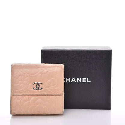 Chanel Lambskin Camellia Embossed Small Double Wallet Pink 20 of 20