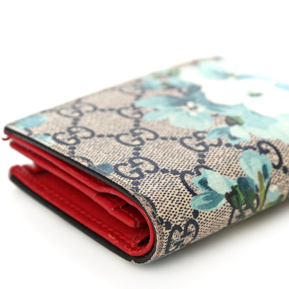 Gucci GG Supreme Monogram Blooms Card Case Beige Blue Navy Hibiscus Red 11 of 14
