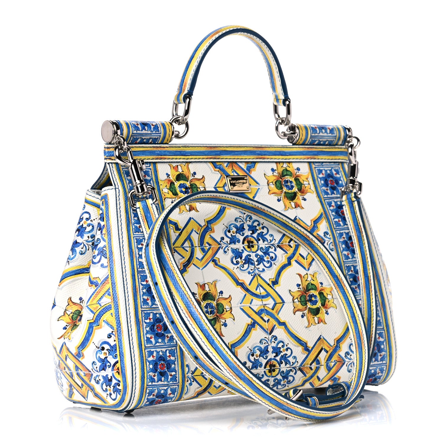 Dolce & Gabbana Dauphine Majolica Print Medium Miss Sicily Satchel Multicolor 3 of 13