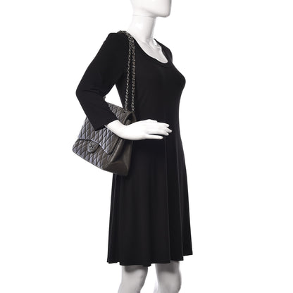 Chanel Lambskin Quilted Maxi Single Flap Dark Grey 2 of 15