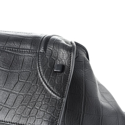 Celine Crocodile Embossed Calfskin Large Phantom Luggage Black 13 of 14