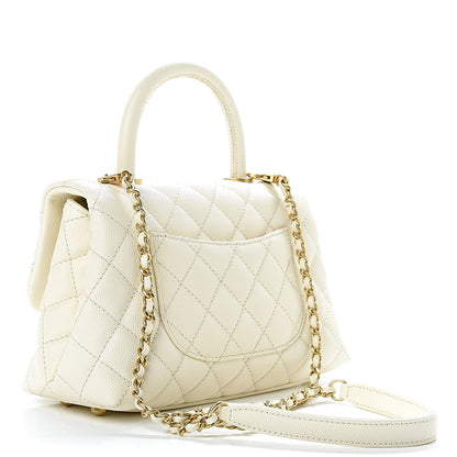 Chanel Caviar Quilted Mini Coco Handle Flap Light Beige 3 of 12