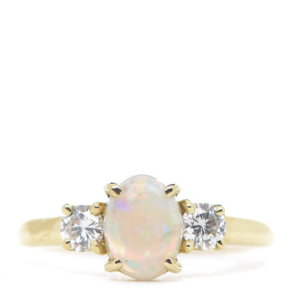 Tiffany 18K Yellow Gold Diamond Opal Cocktail Ring 52 6 1 of 5