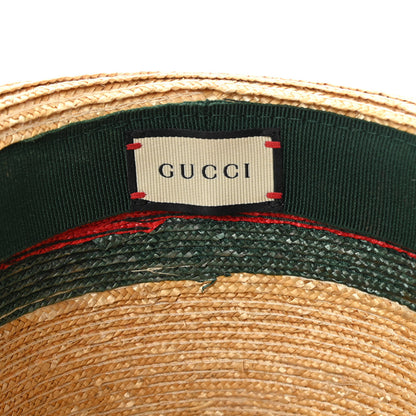 Gucci Abaca Straw Web Fedora Hat M 6 of 9