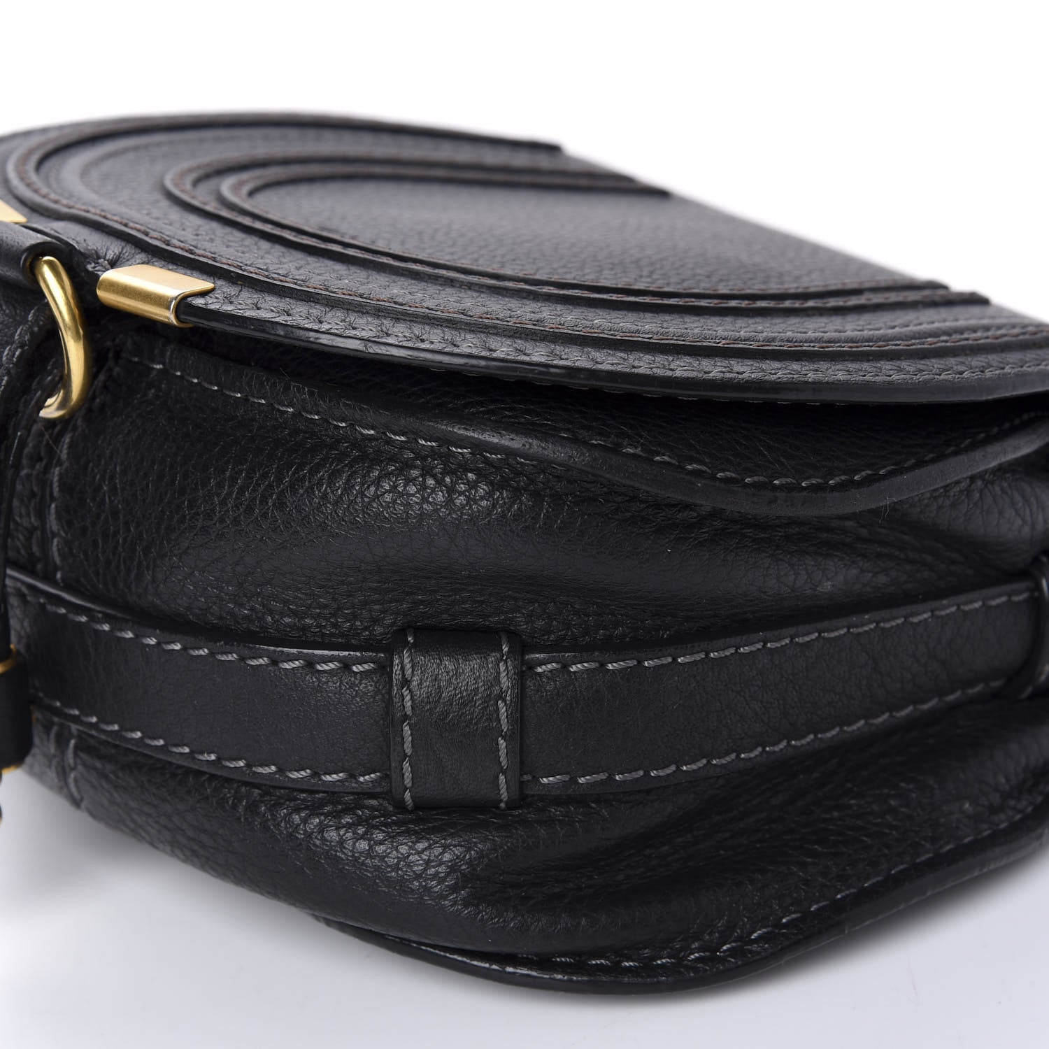 Chloe Calfskin Mini Marcie Round Crossbody Bag Black 8 of 11