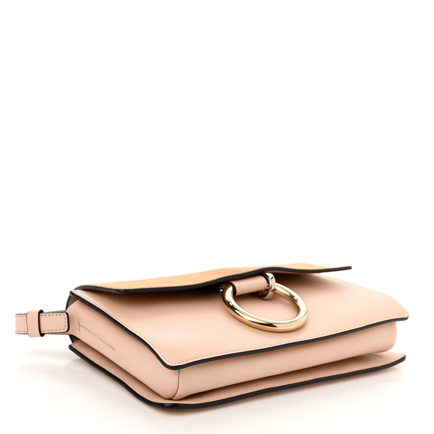 Suede Calfskin Small Faye Shoulder Bag Blushy Pink