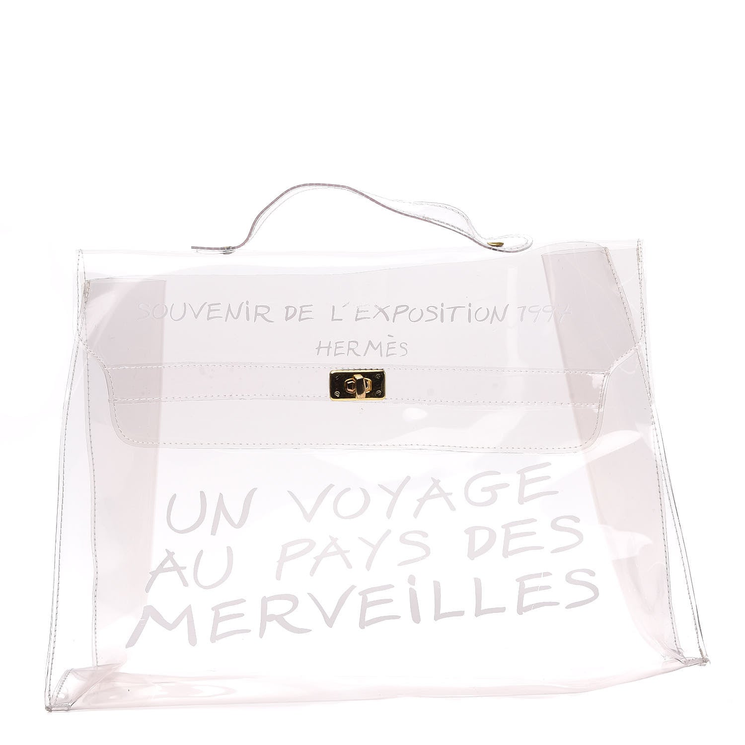 Hermes Vinyl Souvenir De L'Exposition Kelly Transparent 1 of 10