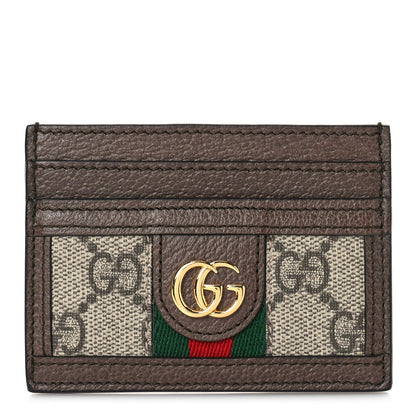 Gucci GG Supreme Monogram Ophidia Card Holder Brown 1 of 8