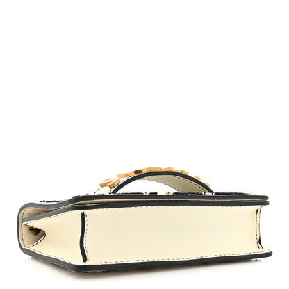 Christian Dior Smooth Calfskin Beaded Embroidered Floral Mini J'Adior Chain Flap Bag White 4 of 10