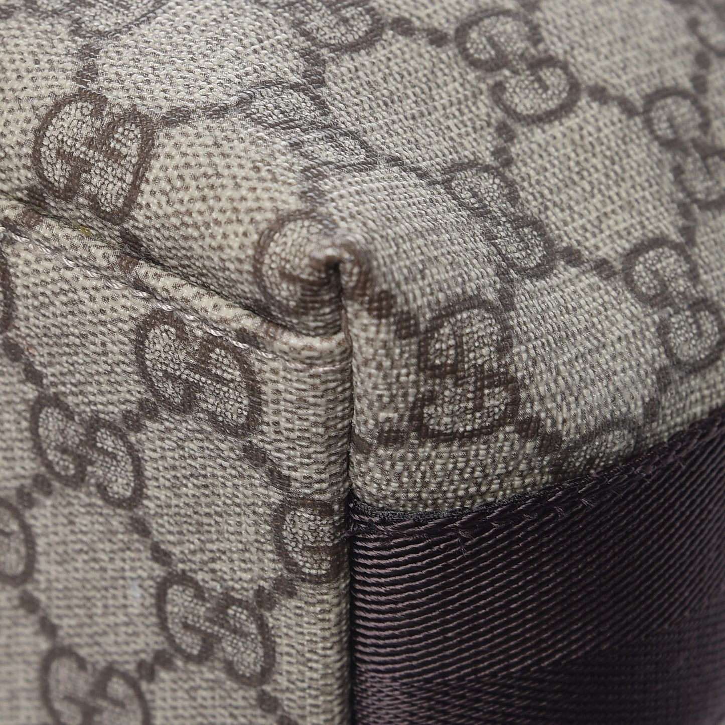 GG Plus Monogram Large Double Buckle Flap Messenger Bag Beige Dark Brown