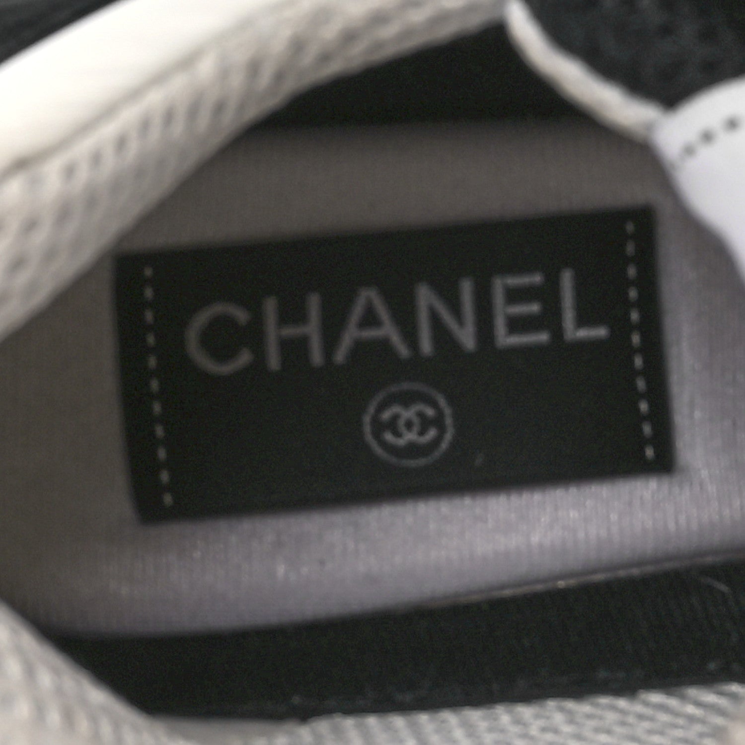 Chanel Mesh Suede Grained Calfskin Womens CC Sneakers 36.5 Black White 7 of 9
