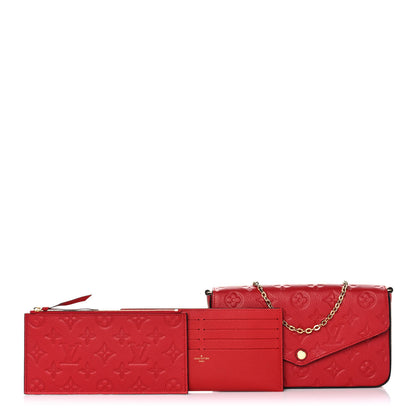 Louis Vuitton Empreinte Pochette Felicie Chain Wallet Scarlet 1 of 10