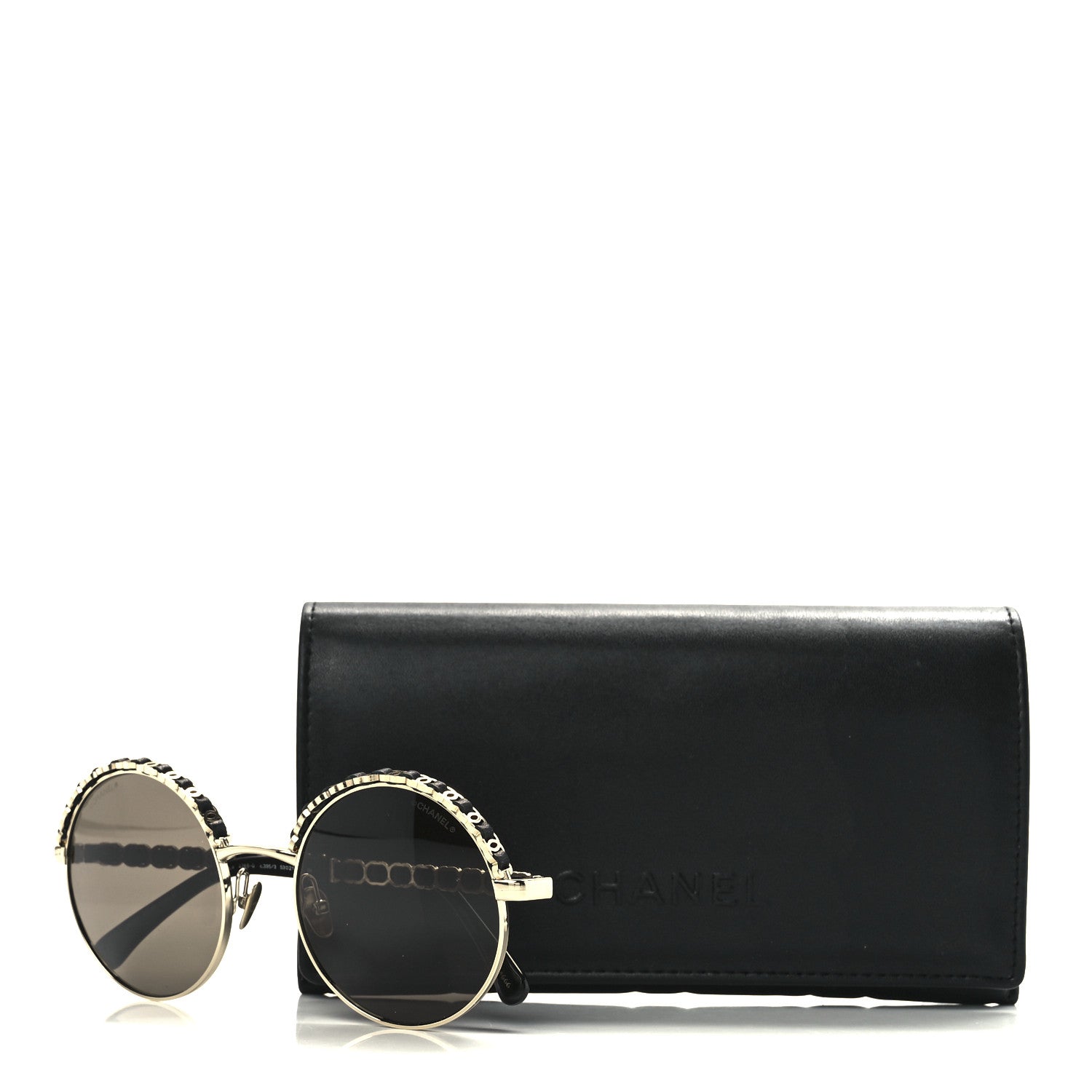 Chanel Metal Calfskin Round Chain Sunglasses 4265-Q Black 8 of 8