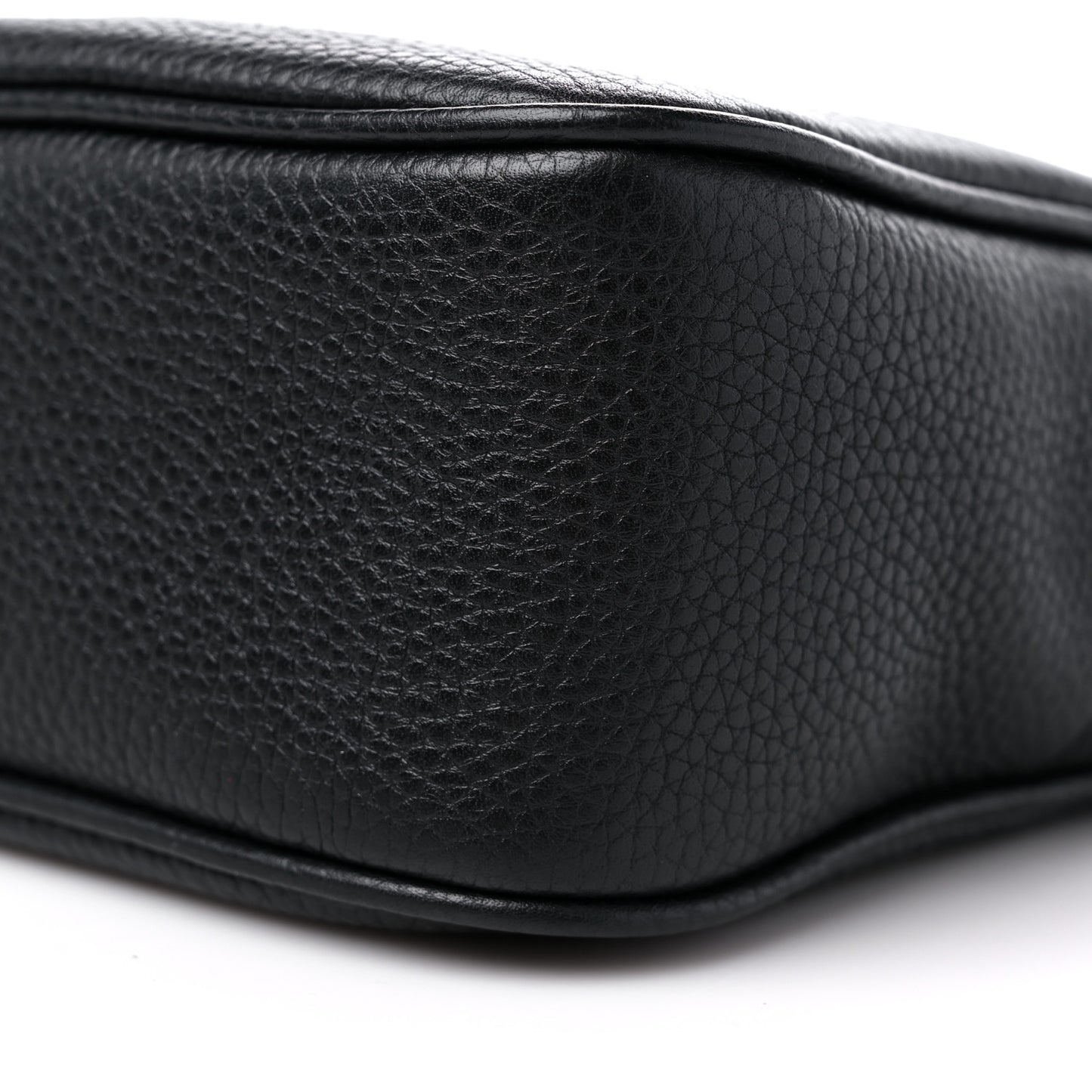 Pebbled Calfskin Small Soho Disco Bag Black