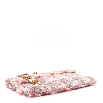 Chanel Tweed Vertical Lock Flap Bag Pink Multicolor 4 of 10