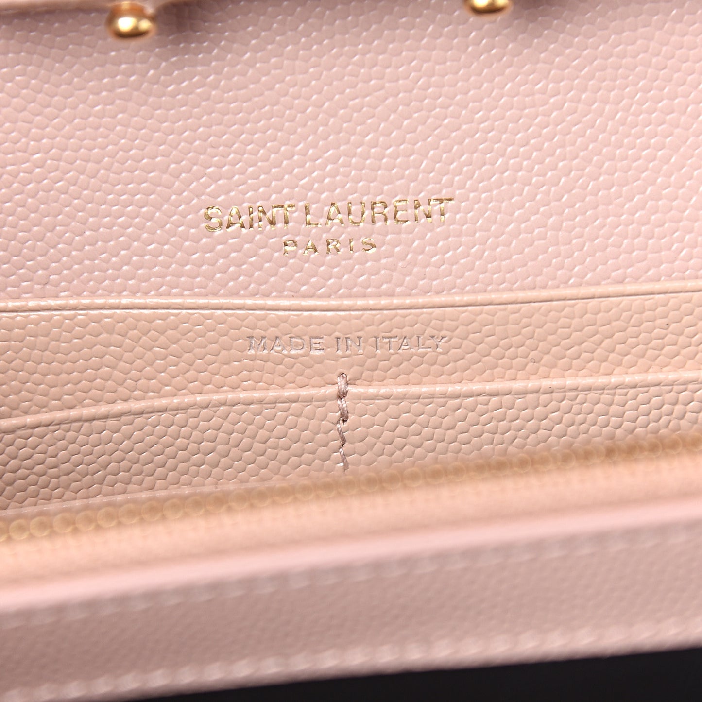 Grain De Poudre Matelasse Chevron Monogram Chain Wallet Pale Pink