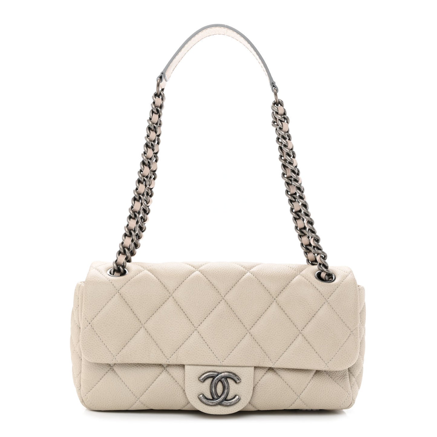 Caviar Quilted Coco Casual Flap Ivory