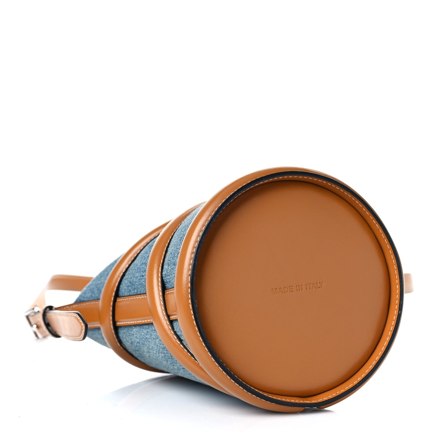 Denim The Curve Small Shoulder Bag Light Blue Tan