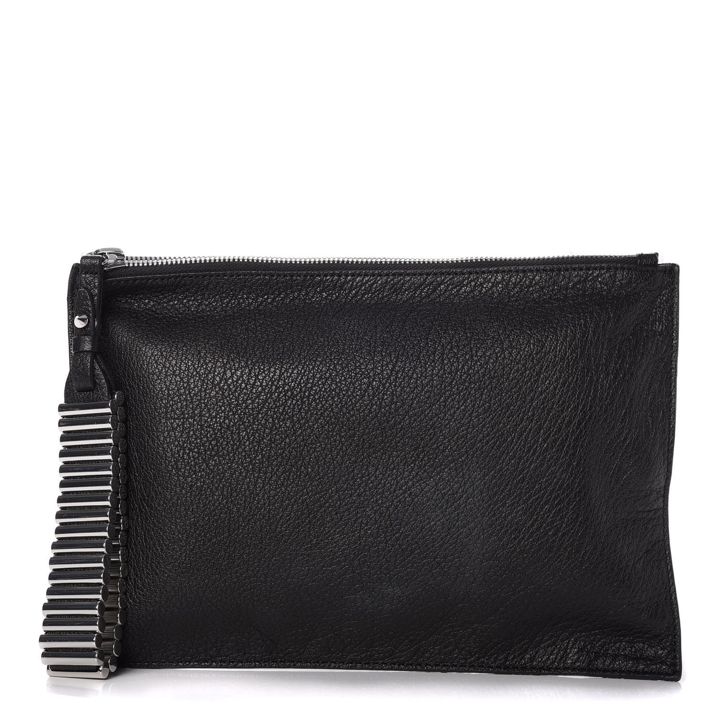 MCQ by Calfskin Zipped Pouch Black