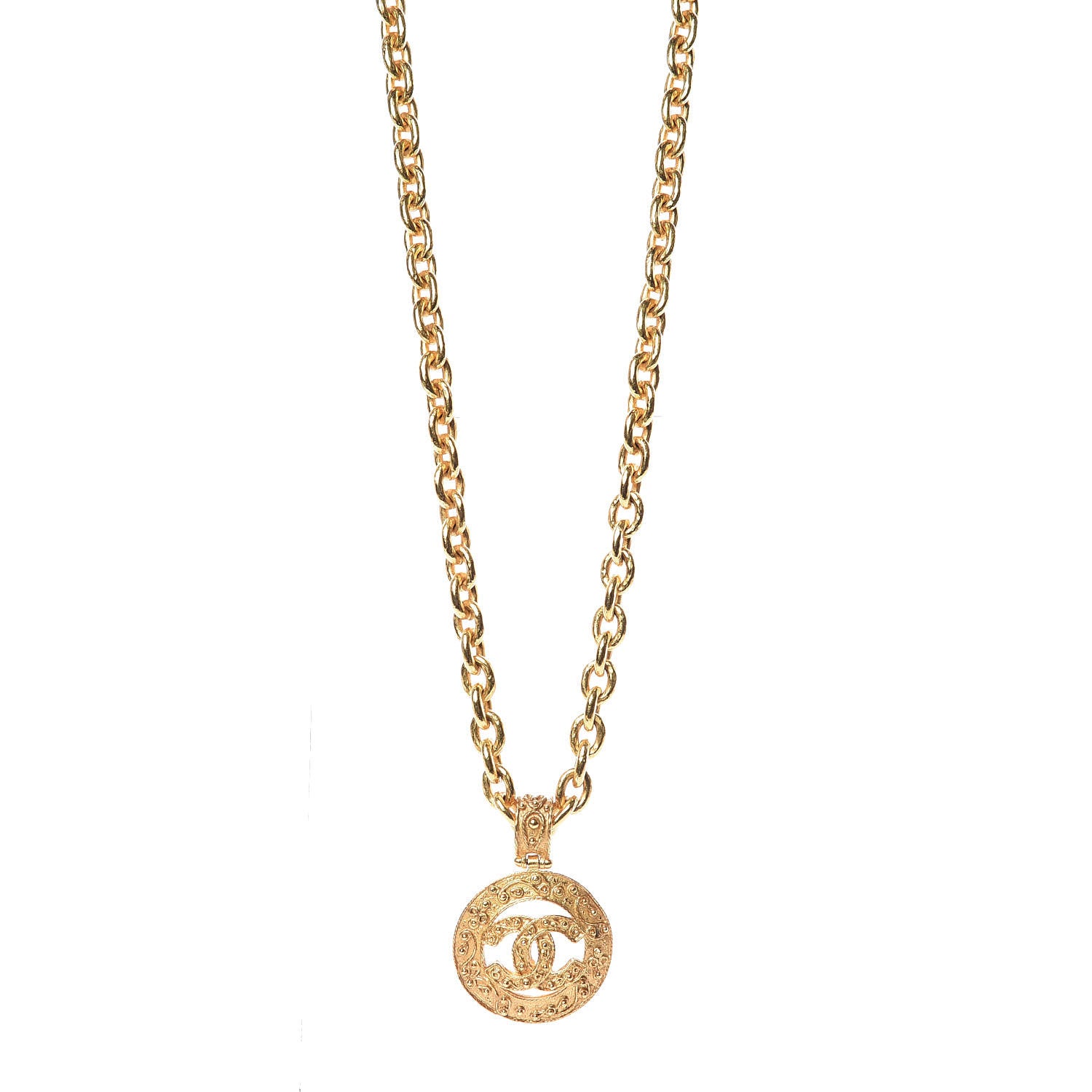 Chanel Chain CC Long Pendant Necklace Gold 1 of 6