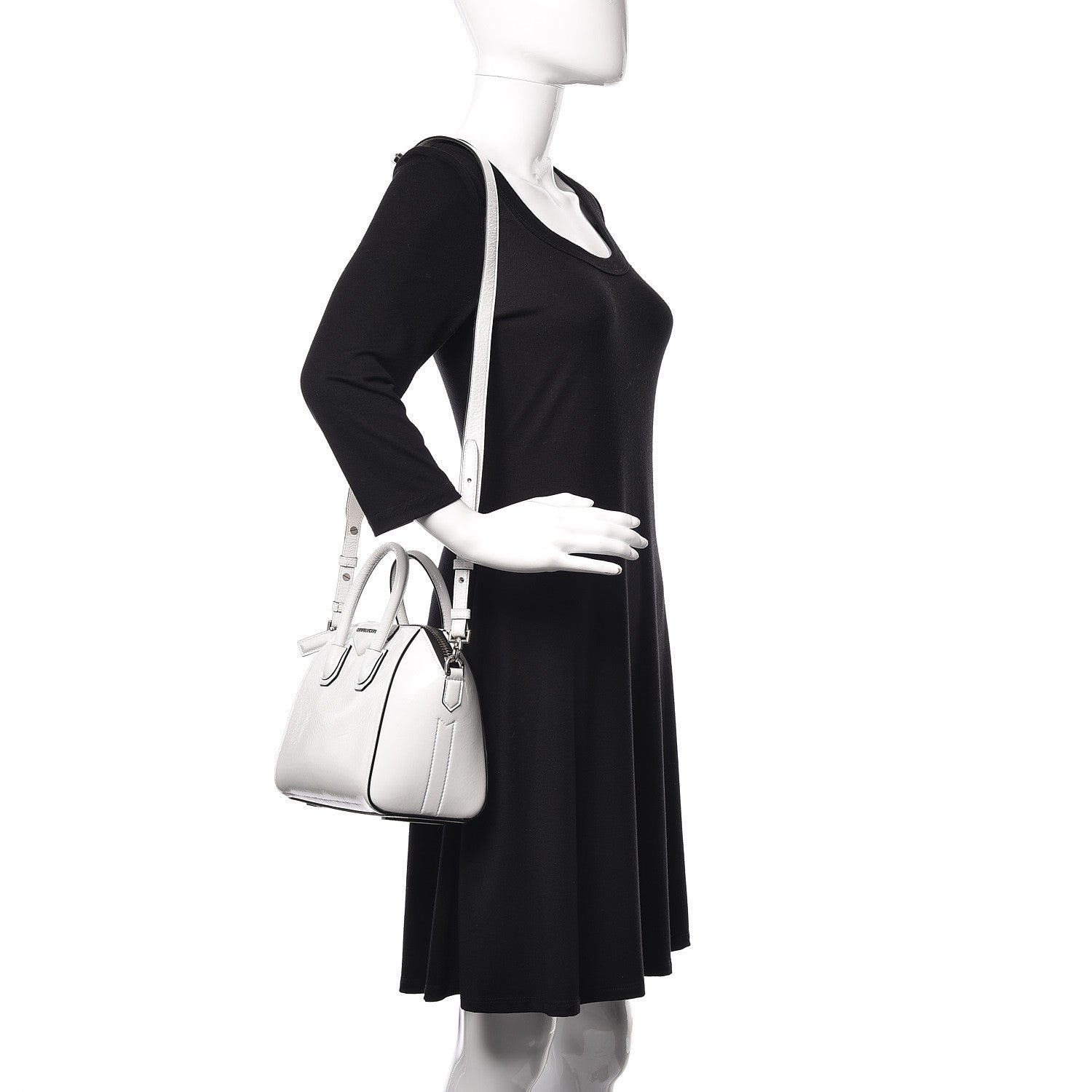 Givenchy Crinkled Patent Calfskin Mini Antigona White 2 of 9