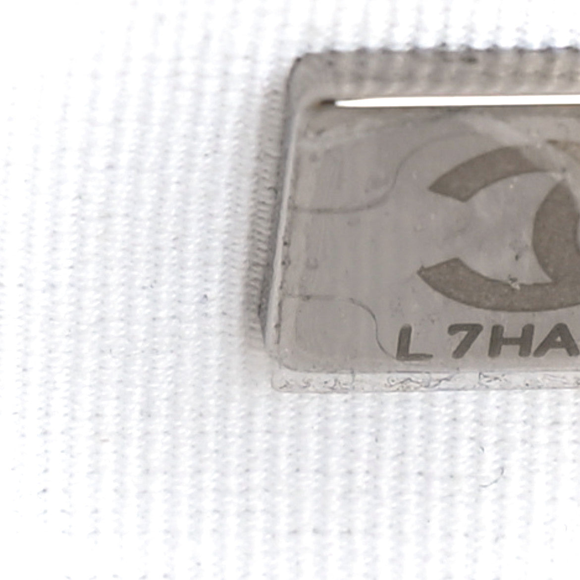 Printed Lambskin Logo CC Envelope Clutch With Chain White