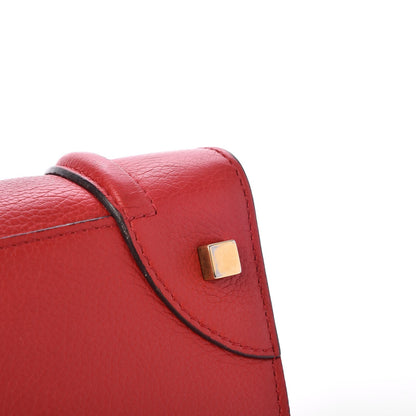 Celine Drummed Calfskin Mini Luggage Coquelicot 12 of 12